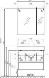Акватон Тумба с раковиной Нортон 80 белая/дуб эндгрейн – фотография-10